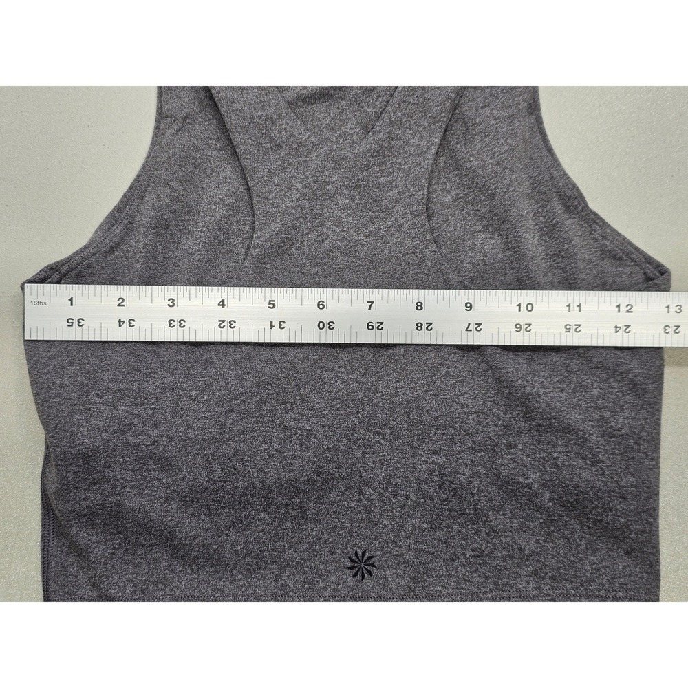 Athleta Womens High Neck Racerback Crop Top Sports Bra Heathered Grey XS - Picture 5 of 6